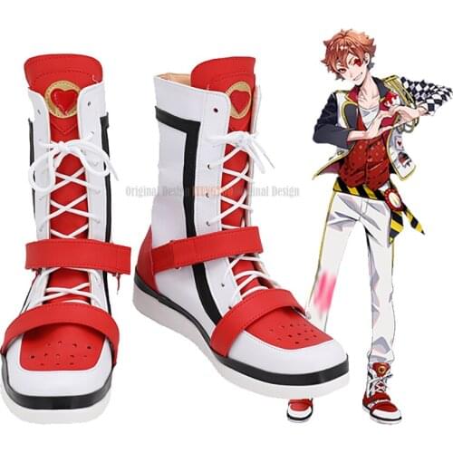 Ace Trappola Red Shoes Cosplay Twisted Wonderland Ace Cosplay Boots Red Shoes Custom Made