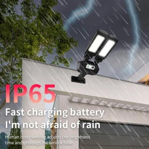 LED Outdoor Solar Street Light Waterproof Wall Lamp Human Induction 180° Rotating Industrial Garden Square Highway Road Lamp