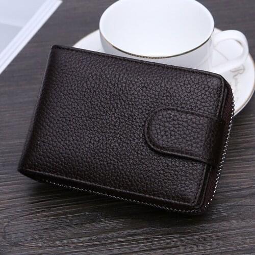 The First Layer of Cowhide Change Card Holder, Soft Leather Card Holder, Multifunctional Portable ID Card Holder