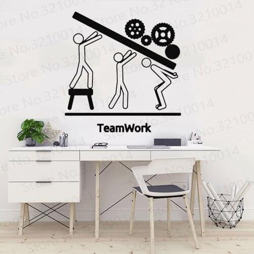 Wall vinyl decal team business work cooperation office interior decoration PW264