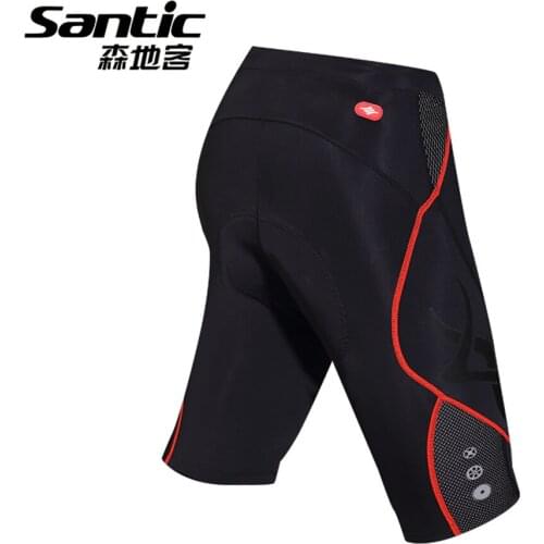 SANTIC Women Cycling Shorts Padded Gel MTB Bike Riding Clothing Quick Dry Anti-UV Pro Ladies Downhill Sportswear 1/2 Tight short