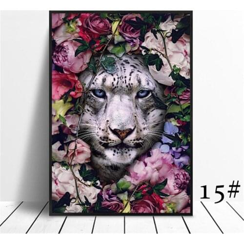 Animal Flower Lion Tiger Elephant Elk Orangutan DIY 11CT Embroidery Cross Stitch Kits Needlework Craft Set Room