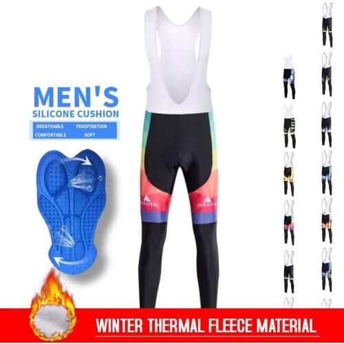 MILOTO Winter Thermal Cycling Bib Pants Bicycle Trousers Mountain Bike Tights Coolmax 5D Gel Pad Keep Warm Cycling Bib Pants ODM