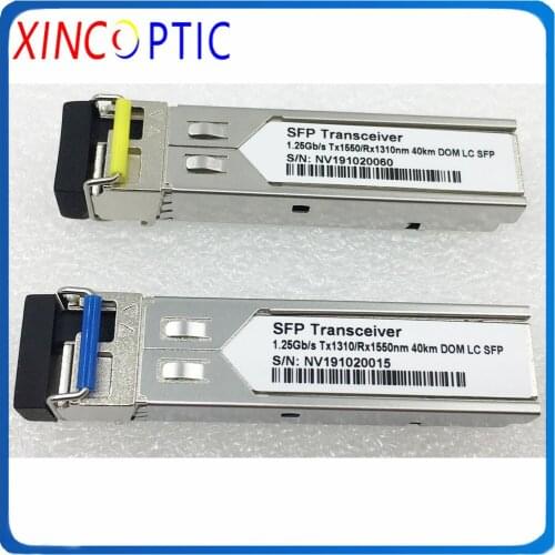 1.25G BIDI 40KM SFP,1000BASE-BX Single Fiber 40KM SFP LC/SC Simplex WDM Switch SFP Optic Transceiver Module With DDM Function