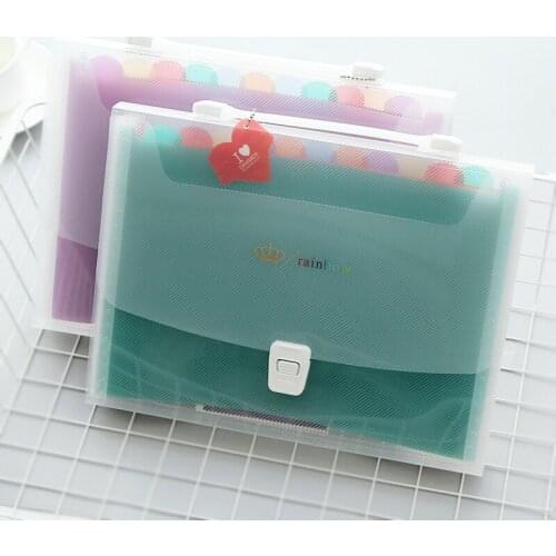 1pcs 1391 Rainbow 12 grid portable organ file box Folder test paper bag Multifunction office information book