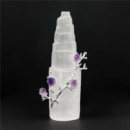 1pcs Natural SelenIte White Gypsum Towers Crystal Healing Wicca Stone Home Decor