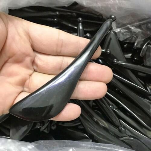 10pcs Black horn tendon pulling stick, facial beauty dial ribs general purpose for face scraping, eye massage, special tendon