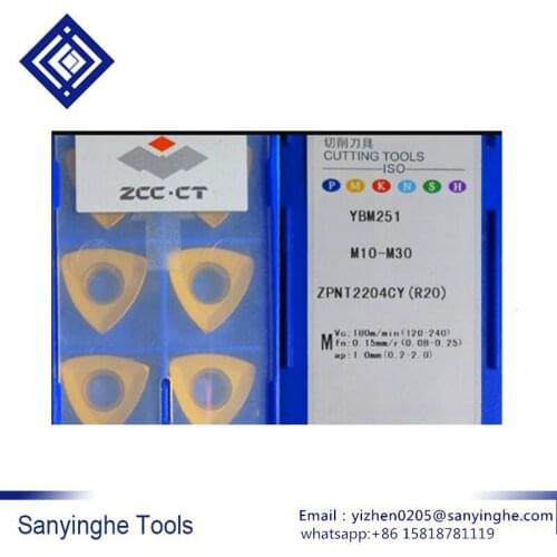 Free shipping high quality 10pcs/lots YBM251 ZPNT2204CY(R20) cnc carbide turning inserts for stainless steel