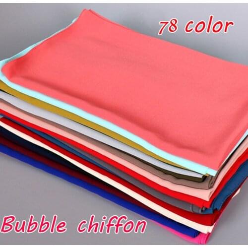 120pcs/lot 78 color bubble chiffon plain big bubble shawls hijab wrap muslim scarf shawl