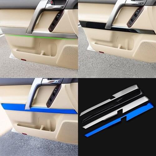 4pcs For Toyota Land Cruiser Prado FJ150 2010-2019 stainless steel Interior door armrest trim cover strips Car Styling