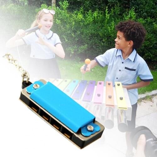 8 Tone 4 Hole Mini Harmony Pendant Small Harmonica Playable Songs Childrens Musical Instruments Student Holiday Gift Pendant