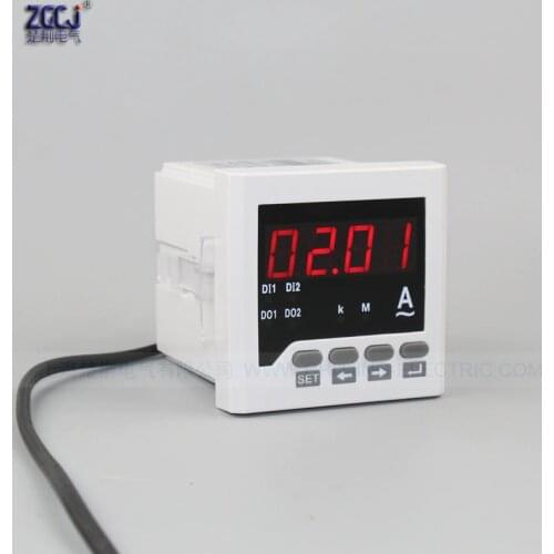 AC/DC85-265V supply intelligent AC current meter with alarm relay function ampere meter with Overcurrent protection relay output