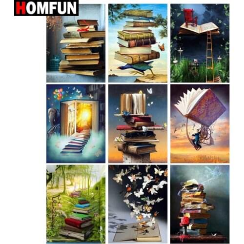 HOMFUN Diamond painting "Tree house sceneryt" Full Square/Round Drill Wall Decor Inlaid Resin Embroidery Craft Cross stitch