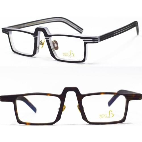 Hand Made Vintage Small Rectangle Acetate Full Rim Eyeglass Frames myopia prescription optical glasses frame