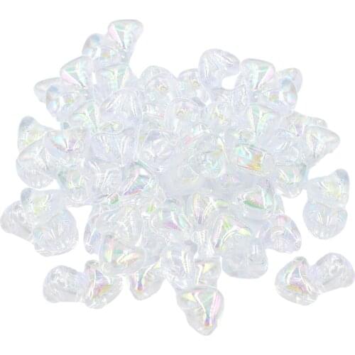 200x Heart Shape Loose Beads Clear Spacer Beads DIY Bracelet Necklace Jewelry Making Beading Craft Supplies Kids