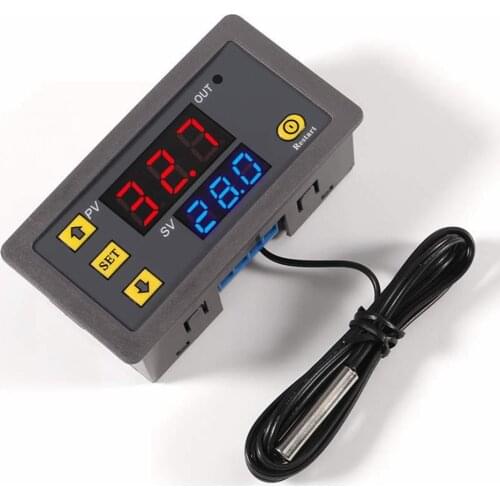 W3230 12V 24V AC110-220V Probe line 20A Digital Temperature Control LED Display Thermostat With Heat/Cooling Control Instrument