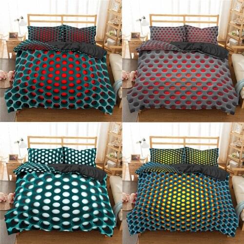 Home Textile Luxury 3D Geometry Print 2/3Pcs Comfortable Duvet Cover PillowCase Bedding Sets Queen and King EU/US/AU Size