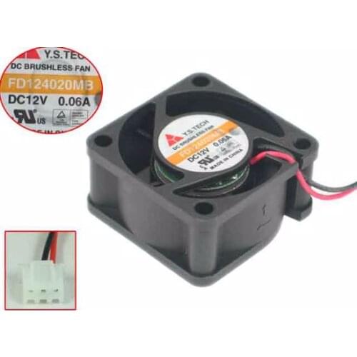 Y.S TECH FD124020MB DC 12V 0.06A 40x40x20mm 2-wire Server Cooling Fan