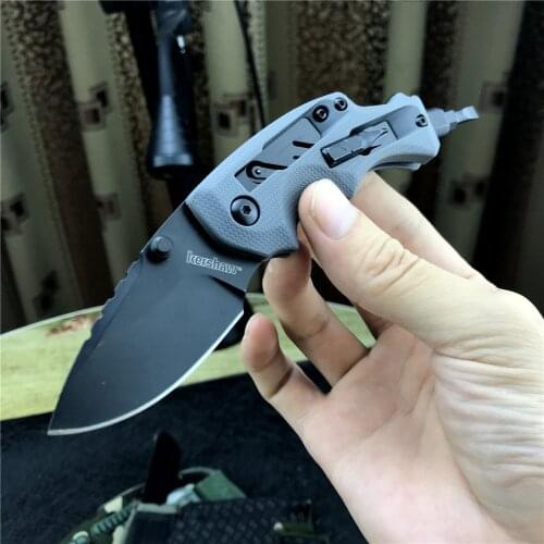 Kershaw 8720 Shuffle EDC Compact Multi-tool Mini Tactical Folding Blade Pocket Knife Black Every Day Screw Driver Utility Knives