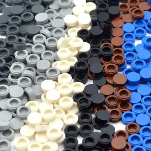 450pcs Assemble Building Blocks Flat Tile 1x1 Round Brick DIY Educational Tech Part Compatible with leduo 98138 Toy for Children