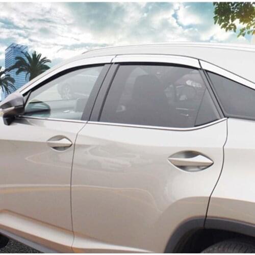 Brand New 1 Set Chrome Side Rain Guard Deflectors Vent Sun Shade Window Visors For Lexus RX 200t/300/450h 2016-2018