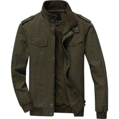 Jacket Men Spring Autumn Military Uniform Flight Clothing Washed Cotton Bomber Jackets Large Size 5XL 6XL Jaqueta Masculina Coat
