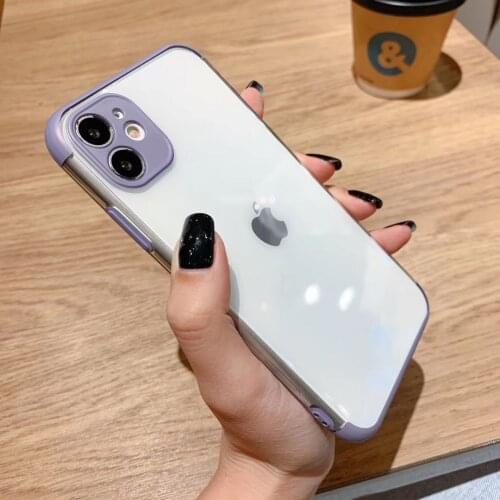 Matte Plating Phone Case For iPhone 11 Pro XS Max X XR 7 8 Plus SE 2 Camera Protection Soft Candy Color Transparent Back Cover