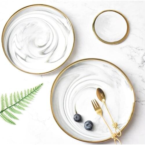 Marble Ceramic Dinner Plates Dish Plate Dinnerware Plate Decoration Cake Dessert Plate