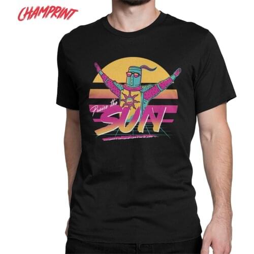Men T-Shirt Praise The Sun Dark Souls Vintage Cotton Tee Shirt Short Sleeve T Shirts Crew Neck Clothes Gift Idea