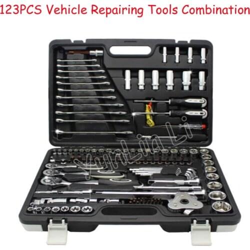 123Pcs Hand Tools Professional Car Repair Tool Set Spanner Ratchet Wrenches Sockets Mechanic Tool Kits Multifunction Vehicle