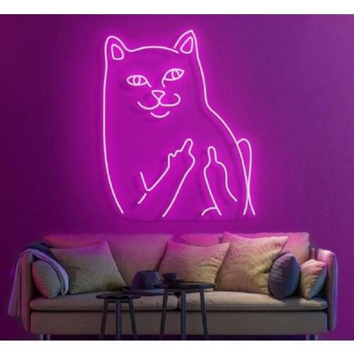 Custom BAD CAT Led Neon Sign Light Office Living Room Decor Indoor Gift Birthday Party Home Bedroom Holiday Art Decoration