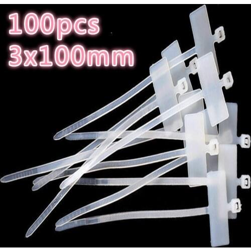 Nylon Tie Tags Self-Locking Network Cable Zip Trim Wrap Loop Wire Straps Label 100Pcs/lot