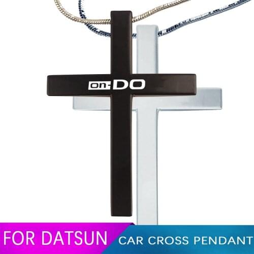 New Car Pendant Metal Cross Car Rearview Mirror Ornaments Hanging Auto For Datsun GO I + mi-DO on-DO redi-GO Go-Cross Sticker