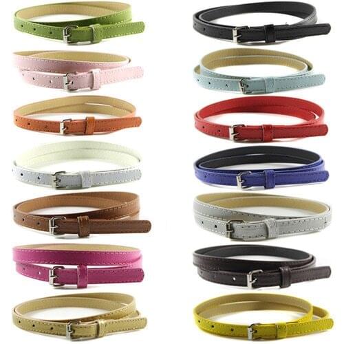 New Belt For Women Multi Color Thin Skinny Faux Leather Waistband Casual Belts Strap