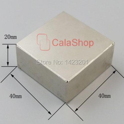 One pcs 40x40x20 Magnets Block Neodymium N52 Disc Rare Earth Super Strong Fridge Magnet