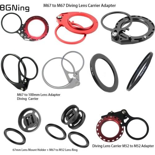Lens Adapter Ring 67mm 52mm Lens Carrier M52 M67 100mm for Macro Wide Angle Mount Underwater Camera Case Float Arm for Canon