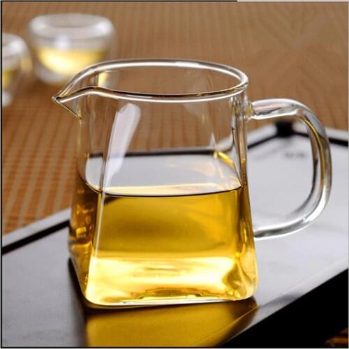 PINNY 300Ml Heat Resistant Glass Tea Cups Handmade Glass Fair Cup Kung Fu Tea Sets High Quality Transparent Borosil Glass Chahai