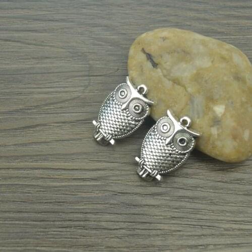 10 pcs/lot owl Antique Silver Plated Bracelets Charm Pendants Fashion Jewelry Making Findings DIY Charms Handmade D108