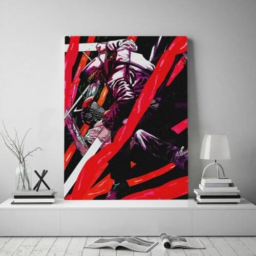 Chainsaw man anime poster canvas painting decor wall art pictures bedroom study home living room decoration prints poster
