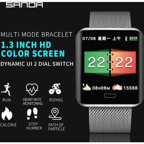 SANDA New Bluetooth Smart Watch Men Color Display Sport Womens Watches Heart Rate Blood Pressure Monitor Fitness Wristband