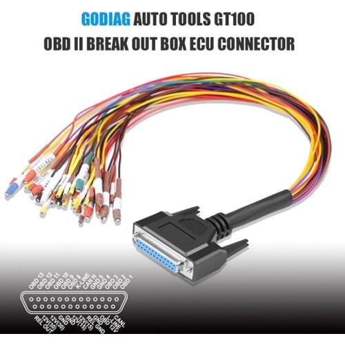 For GODIAG AUTO TOOLS GT100 OBD II Break Out Box ECU Connector Jumper Cable for GT100
