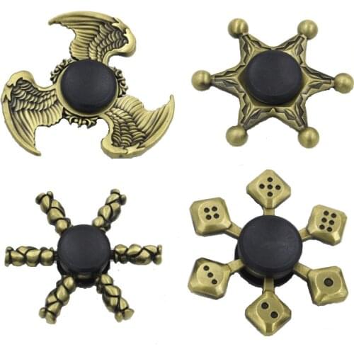 Fidget Spinner Brass Color Zinc Alloy Metal Exterior Smoothstress reliever Toys For Children Adult Gifts