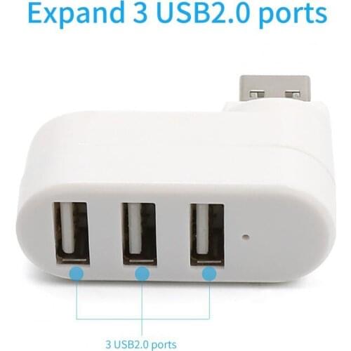 Convenient Multifunction Expansion Dock Anti-interference Stable Output 3 in 1 USB2.0 Mini Splitter Cable Hub for Camera