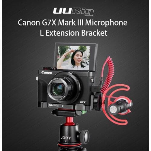 UURig R016 L Plate Microphone Bracket With Cold Shoe Mount External Tripod Microphone for Canon G7X Mark III Camera Accessories