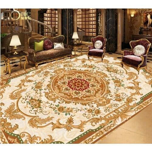 European-style beige marble floor bathroom pvc wallpaper bathroom floor wallpaper Home Decoration