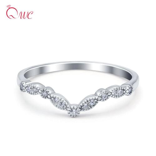 925 Sterling Silver Diamond Ring V Shaped Women Rings Engagement Wedding Designer Luxury Jewelry 2021 Couples Ring Fashion Acc