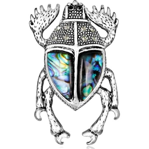 Zlxgirl perfect quality metal Shell Beetle insect pin brooch jewelry nice vintage hijab accessories punk hats and bags pins