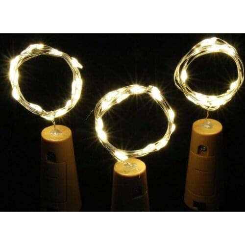 10pcs 2M 20LED micro led Copper String Light Wine Bottle Cork Stopper vine lamp fairy starry Lamp DIY Christmas Wedding bar deco