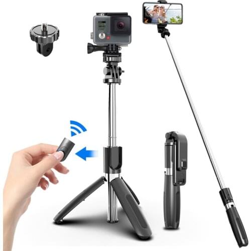 100cm Adjustable Wireless Bluetooth Selfie Stick Foldable Mini Tripod Phone Self Stick With Bluetooth Remote Control For IOS And
