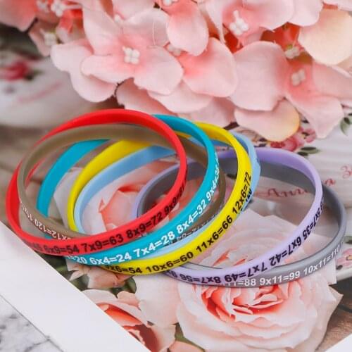 12Pcs/Set Multiplication Tables Silicone Bracelet Learn Math Education For Kids